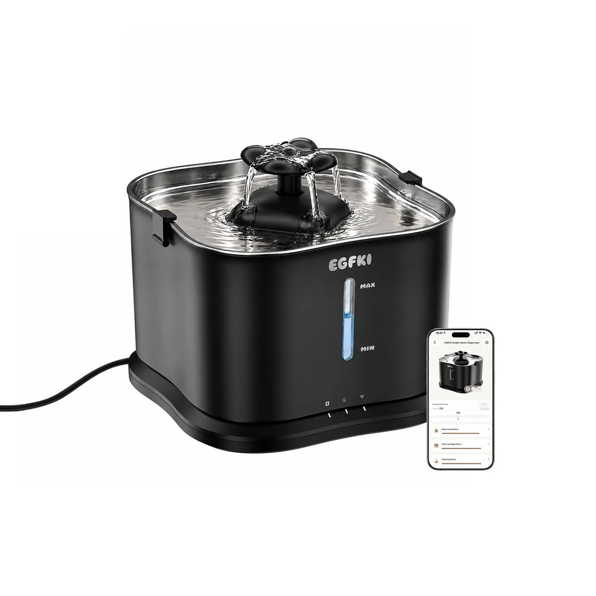 EGFKI EG-9 Smart Cat Water Fountain – 3.6L, WiFi & App Control