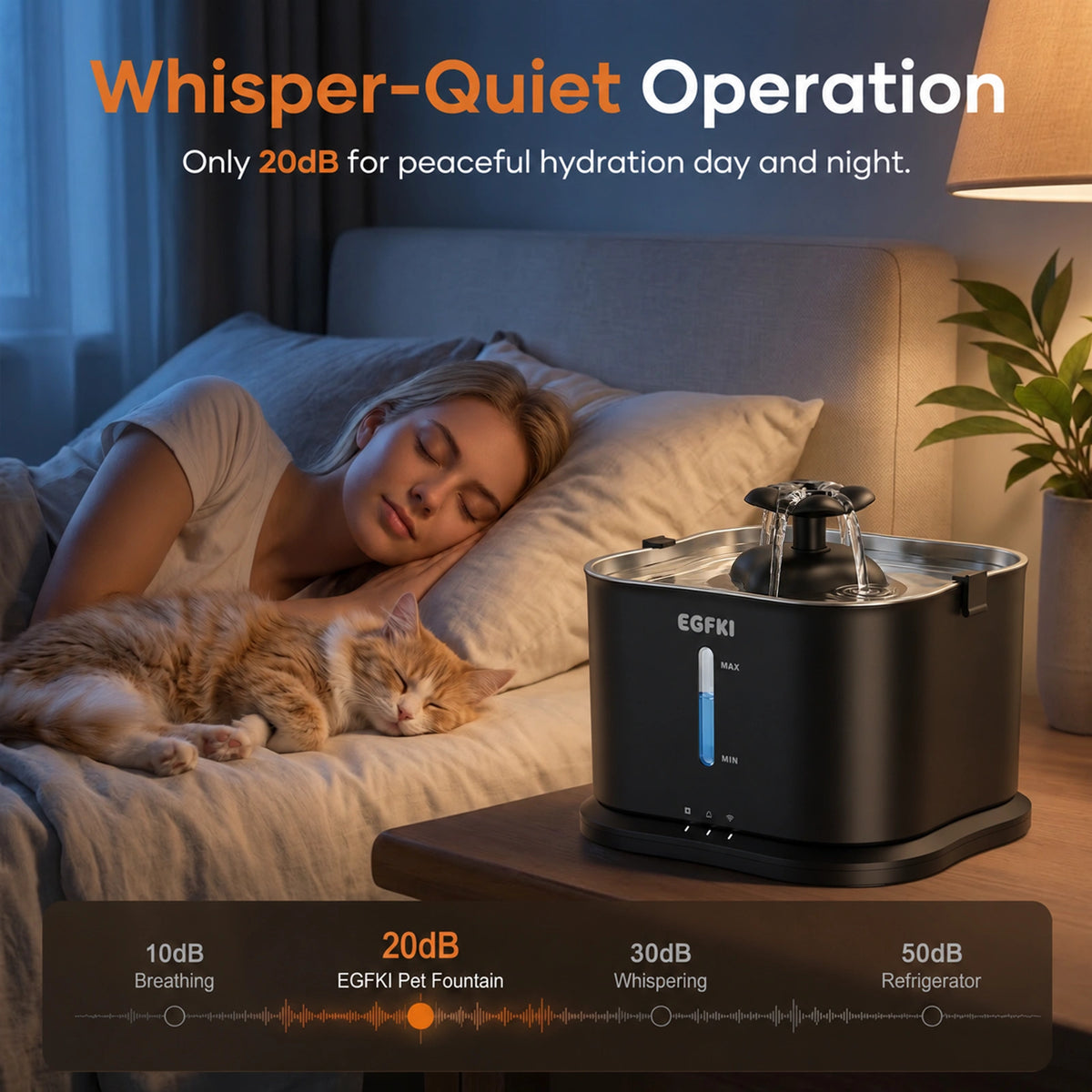 EGFKI 3.6L Smart Pet Water Fountain