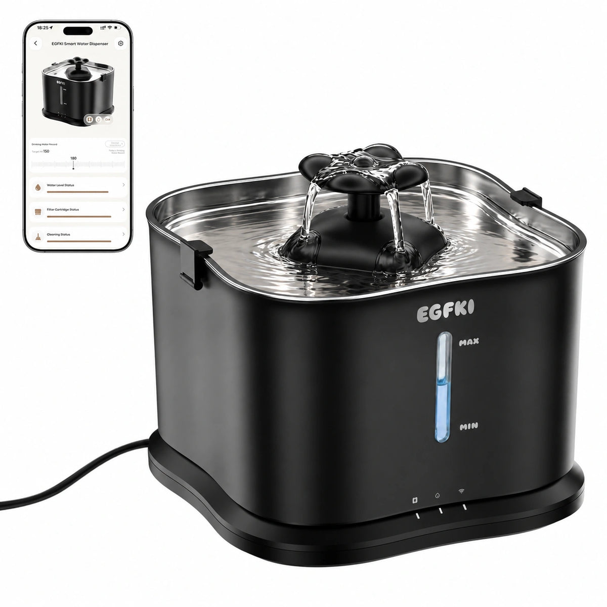 EGFKI 3.6L Smart Pet Water Fountain